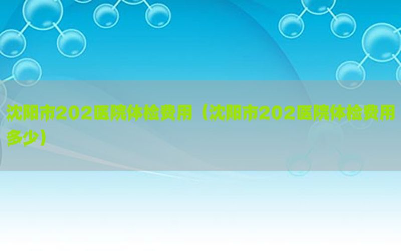 沈陽(yáng)市202醫(yī)院體檢費(fèi)用（沈陽(yáng)市202醫(yī)院體檢費(fèi)用多少）